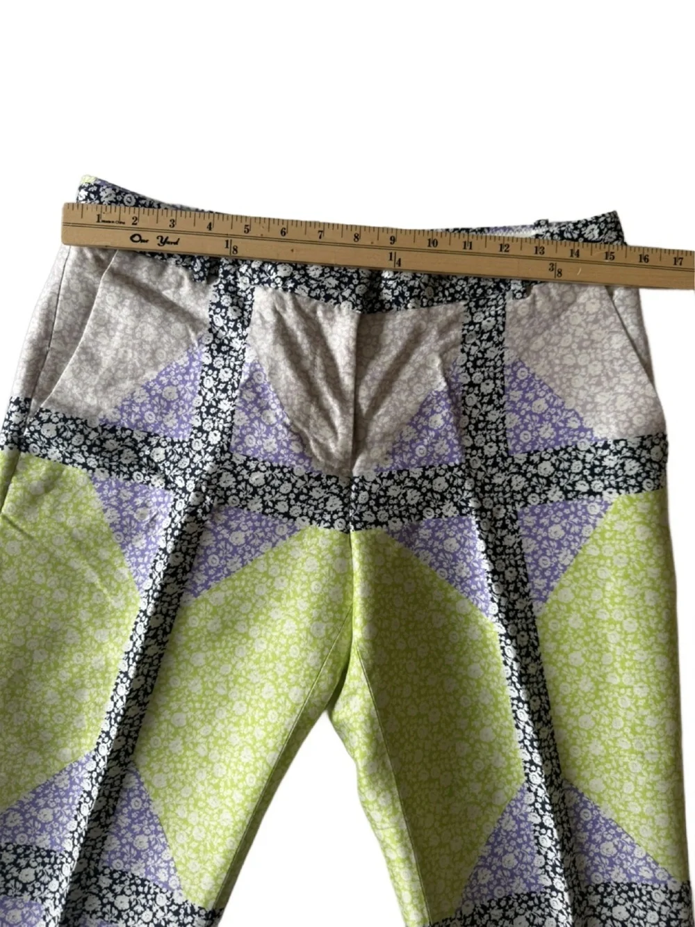 J.Crew Collection Silk Wool Windowpane Floral Print Pants. Size 4